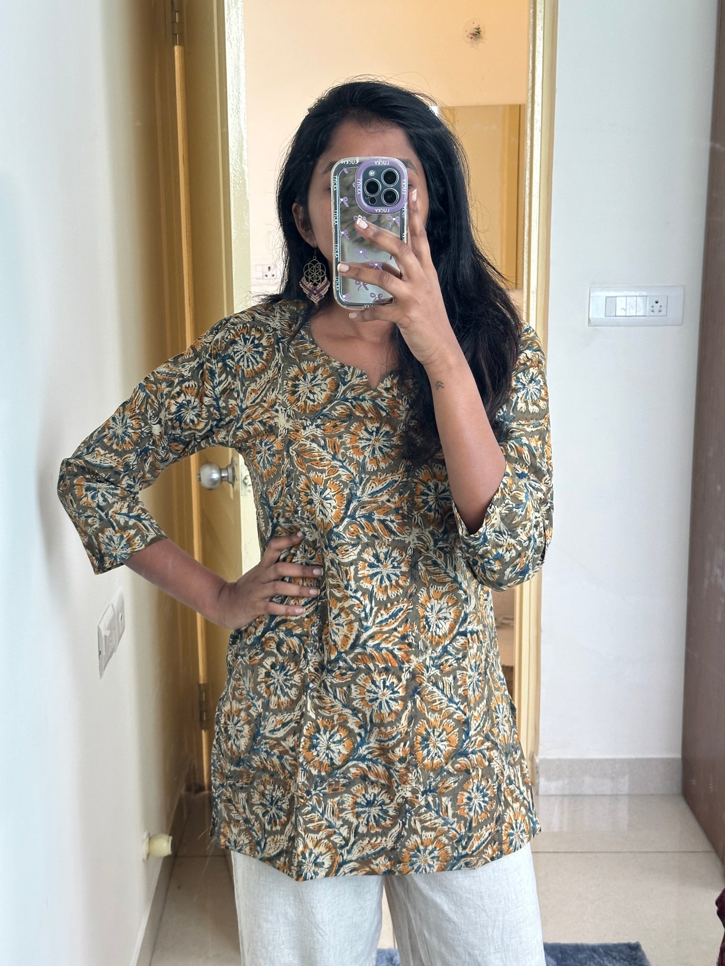Short kalamkari kurthi