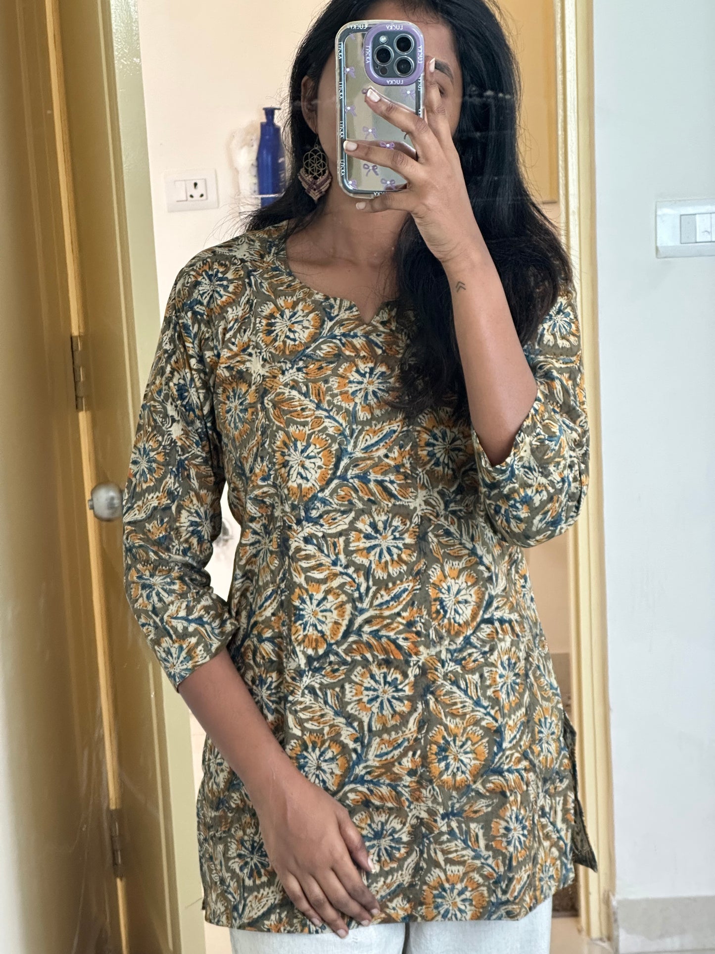 Short kalamkari kurthi