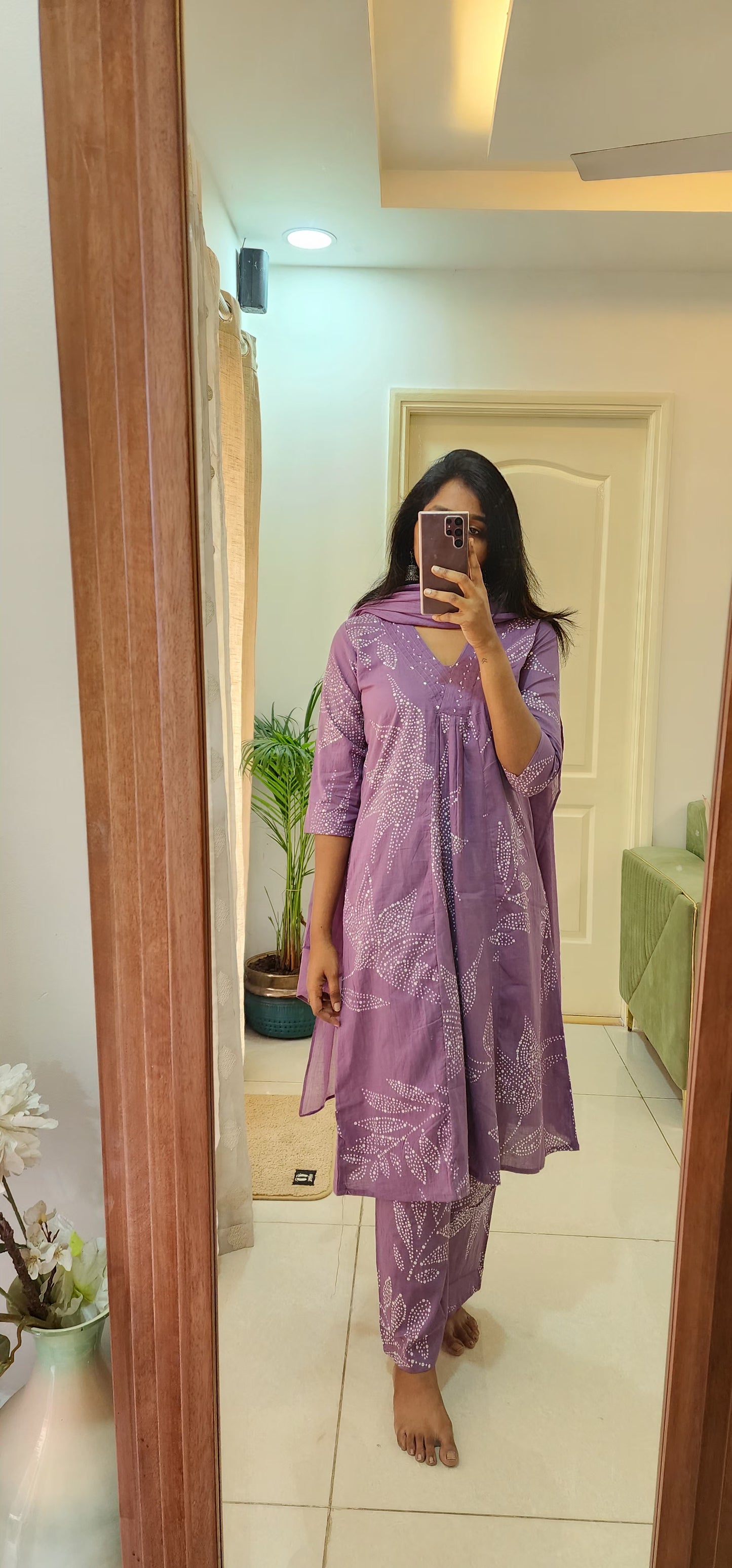 Mild purple Chudi set