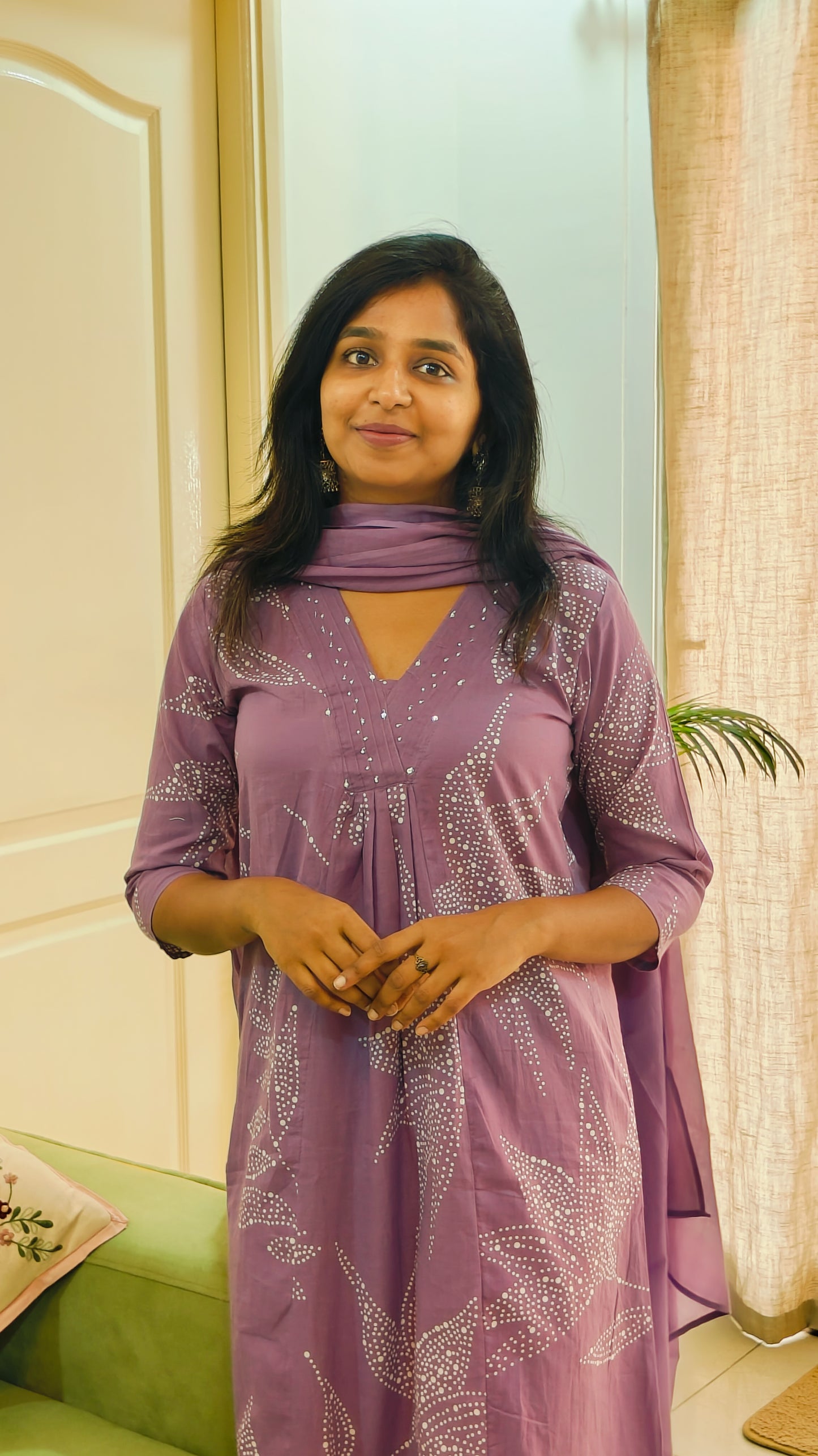 Mild purple Chudi set