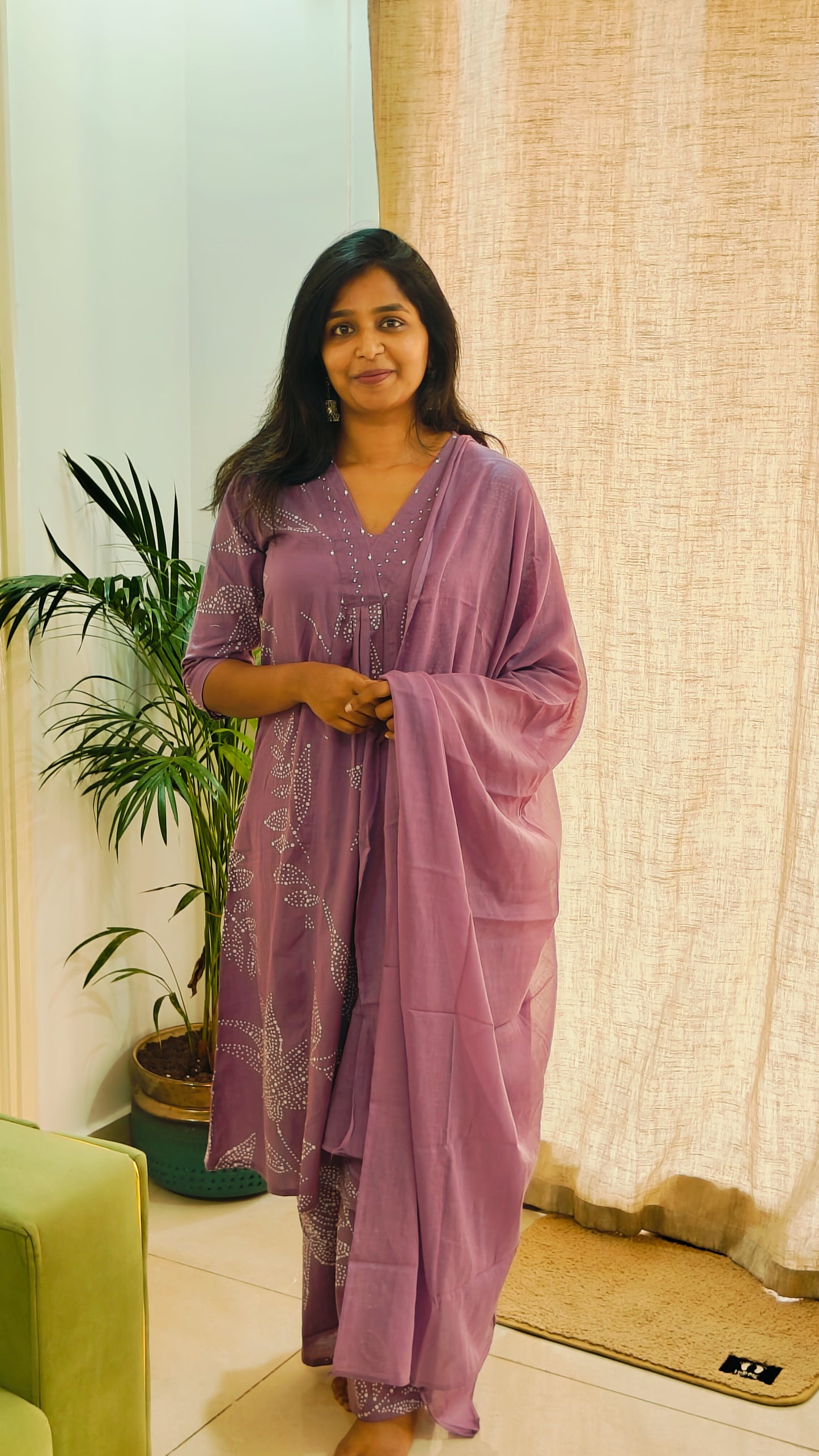 Mild purple Chudi set